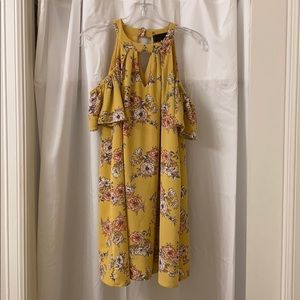 Yellow Cold Shoulder Dress
